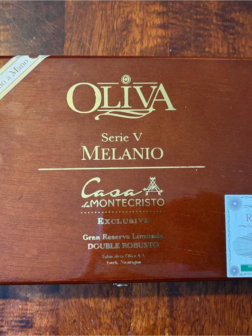 Upcycled Oliva Serie V Melanio Cigar Box Jewelry Organizer Black and Cherry Wood